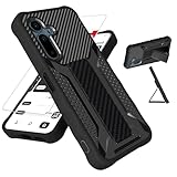 bojioderf for Solana Seeker Case Compatible for Saga 2 Solana Mobile Seeker Phone Case Cover [with Tempered Glass Screen Protector][ 2MM Silicone + PC Hard Back Panel][Hand Bracket] Black