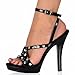 WGUYEFD delle Donne Sexy Rivetto Sandali Punta Aperta Pompe Classiche Seducente Stripper Locale Notturno Ballo Latino Tacco Alto Moda Sposa Abito da Sposa Scarpe Taglie Forti 35-46,Nero,37