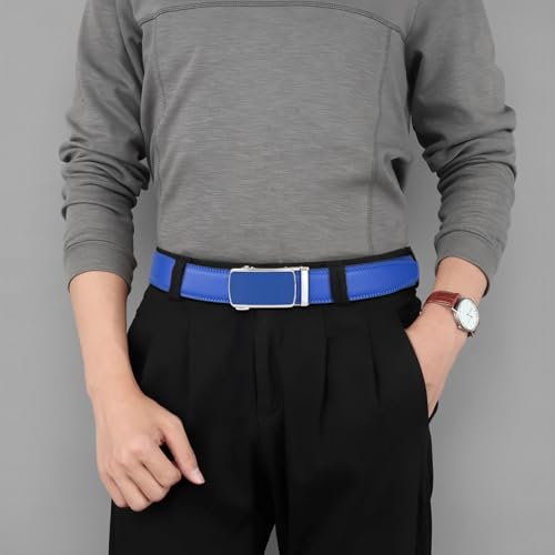 Image of Lingli Men's Belt,Ratchet Dress Belt with Automatic Buckle Brown /Black-Trim to Fit-35mm wide