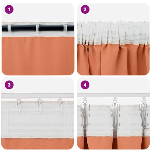 Rideaux occultants terre cuite en polyester de qualité supérieure
