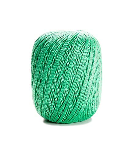 Image of CIRCULO Anne Yarn for Crocheting & Knitting, 100% Mercerized Brazilian Virgin Cotton, Soft Fingering Weight, 547 Yds, 5.19 Oz - Color 5215 Peppermint