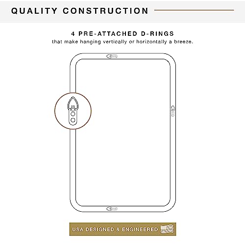 Image of MCS 24x36 Large Wall Mirror, Natural Woodgrain Solid Wood Frame with Braided Seagrass Detail, Vertical & Horizontal Coastal Mirror for Bathroom, Bedroom & Livingroom