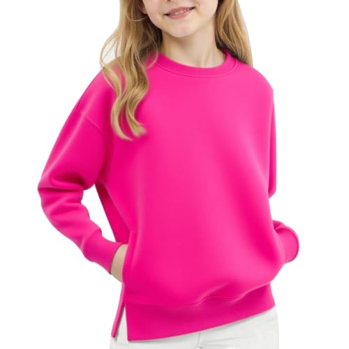 Girls Oversized Sweatshirts Long Sleeve Crew Neck Kids Pullover Chunky Knit Sweaters 2025 Fall Cute Clothes 3-14