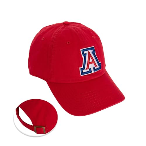 Desert Cactus University of Arizona Baseball Hat UA Wildcats Brimmed Embroidered Hats Cap Adjustable Cloth Strap Adult (US, Alpha, One Size, Red)