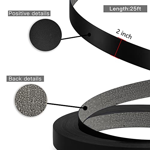 Image of Black Edge Banding, 2 inch x 25ft roll of Veneer Edge Banding -Pre-glued Flexible Edging, PVC Tape Banding on with Hot Melt Adhesive Easy Application for Cabinet Repair Furniture Restoration