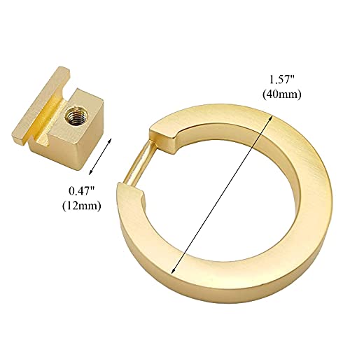 Myxekllo 6 Pcs Brushed Gold Cabinet Ring Pulls, Brass Furniture Drawer Pulls Hardware Cabinet Ring Kitchen Drawer Handles Rings #TOP2