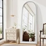 Fluffy Full Length Mirror, Universal Ultra Soft Non-Slip Cover, Free Standing, 64"x21", Full Body Mirror, Warm Home Decor for Living Room, Bedroom, Cloakroom (White)