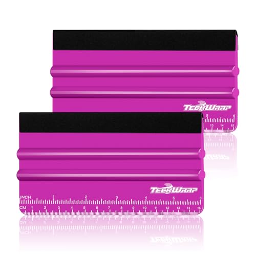 Image of TECKWRAP Professional Felt Squeegee for Vinyl, Pitaya, 2 PCS, 6 inchx2.9 inch | For Vinyl Decals, Inkjet Vinyl Sticker Paper, Wallpaper, Scratch-Free Application