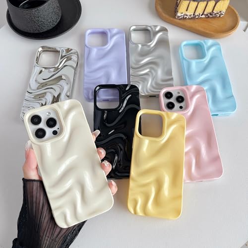 Coque iPhone 14 Pro Max vague d'eau argent clair antichoc silicone