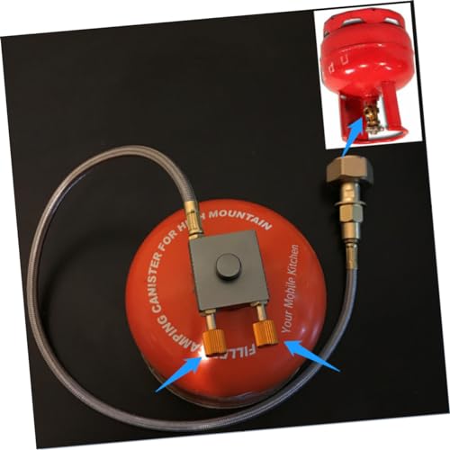 Yardwe Outdoor Gas Tank Inflation Adapter Gas Refill Tool for Camping Stoves Safe Conversion Joint to Flat Gas Tanks Compatible with Cylinders4