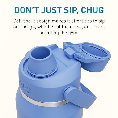 Image of CamelBak Thrive Chug Insulated Stainless Steel Water Bottle, Cold Retention with High Flow Lid for Everyday Hydration and Active Use, 32oz, Sky Blue