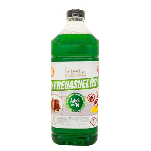 KIMIA - Fregasuelos Profesional 2L | Limpiasuelos Mascotas | Friegasuelos Concentrado con Esencia de Arbol de Té | Especial Perros y Gatos | Todo Tipo de Superficies | Limpieza Profunda | Sin Aclarado