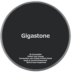 Elegiant Cargador Rápido Inalámbrico Qi Max 15W Gigastone Cargador Inalámbrico Rápido, 15W MAX Qi Wireless Charger Pad, Compatible con iPhone estándar de 7,5 W - para iPhone 15/14/13/12/11,XS Carga rápida de 10 W Galaxy/Note, Pixel