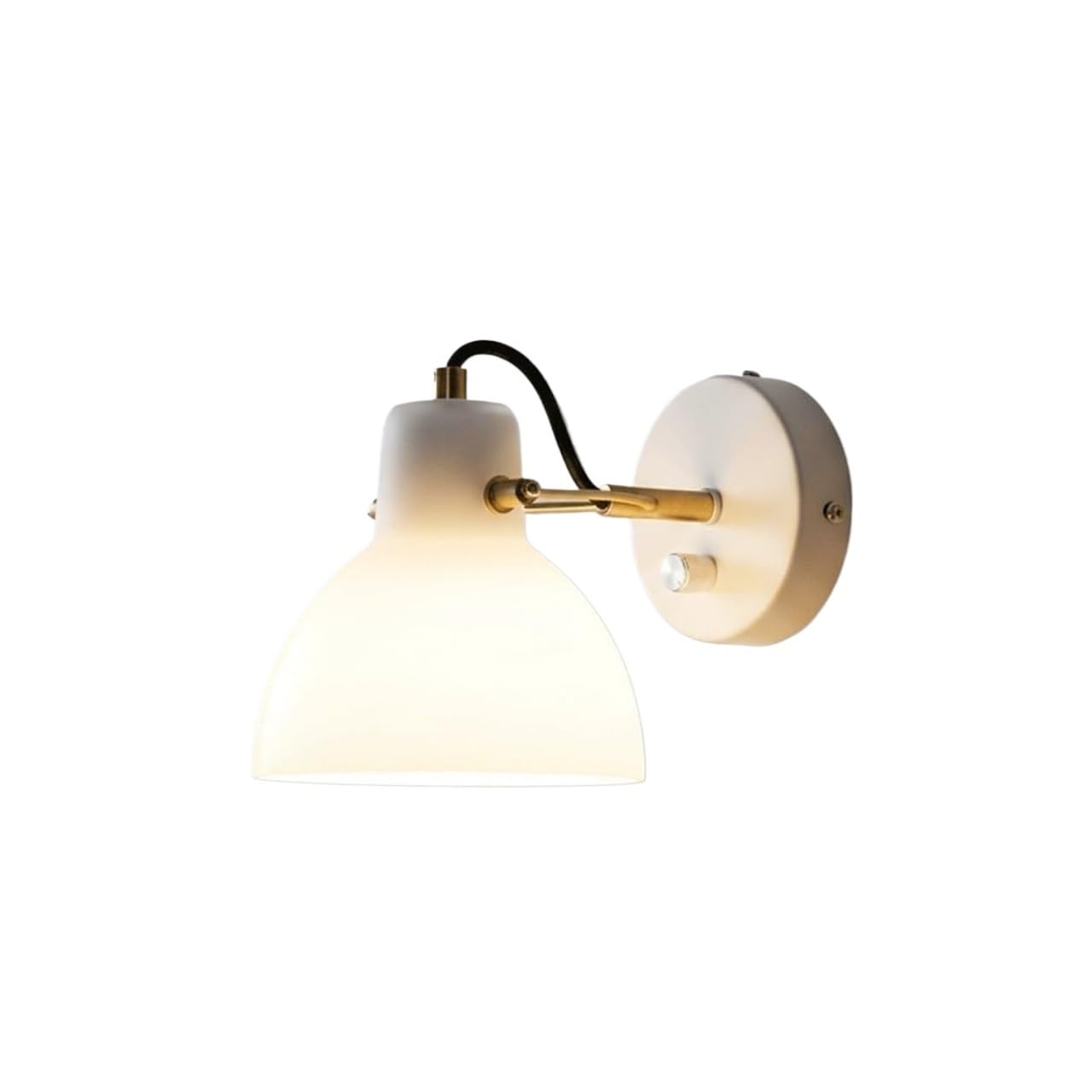 ZFPKXHVMG Indoor Wall Lamp, White Nordic Wall Sconce with Rotary Switch Adjustable Shade