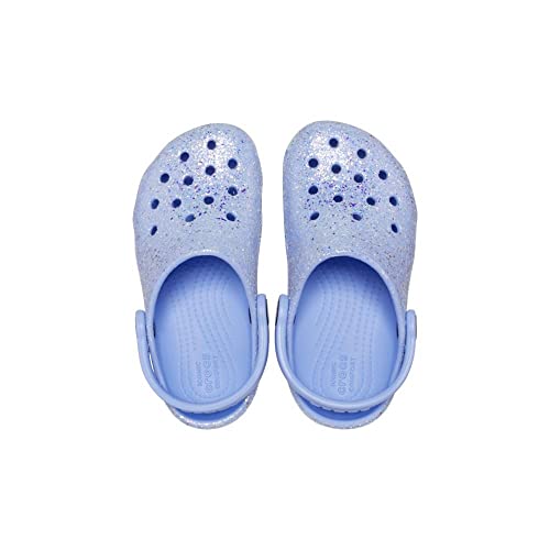 Image of Crocs Unisex-Child Classic Glitter Clogs, Moon Jelly, 4 Toddler