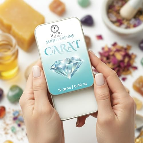Image of Solid Perfume Carat | Fresh Water | Alcohol Free Wax Perfume Balm, Long Lasting Pocket Fragrance Tin 12g, Non Greasy Smooth Glide, Travel Friendly Unisex | Office Wear | Travel Carry
