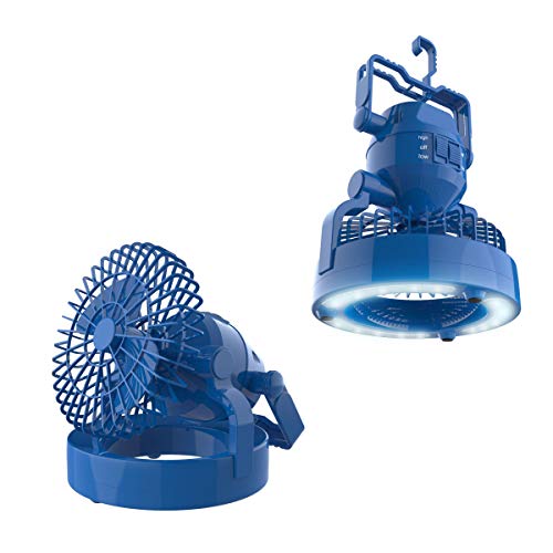 Wakeman 2 in 1 Portable Camping Lantern with Ceiling Fan- Weather Resistant 18