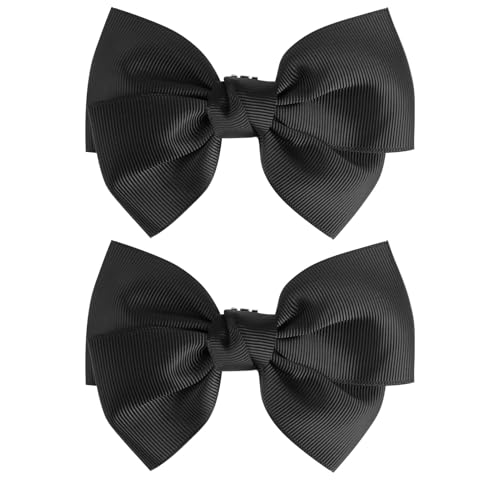 Jiyeo 2 PCS Black Bow Shoe Clips,Detachable Satin Bowknot Shoe Buckles for Wedding Party High Heels Removable Elegant Bow Clips Cute Decorations for Women Girls Sandals Flats Pumps