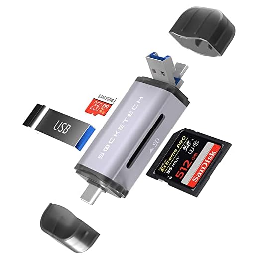 SD Card Reader,SockeTech 3-in-1 Memory Card USB 3.0 Reader,Micro SD to USB Adapter,Trail Camera Viewer for Samsung Galaxy/Note S20/10,Android Phone,MacBook iPad Air/Pro,Windows Computer and Dash Cam