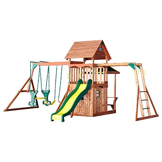 Backyard Discovery Saratoga All Cedar Wood Playset Swing Set