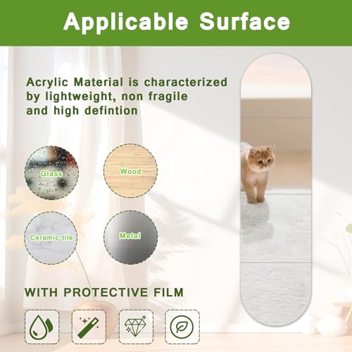 Bosdontek Espejo de Pared de Plástico, Grande Espejo Adhesivo de Pared, Espejos sin Marco Espejo de Pared de 4 Piezas, Decorativo Espejo para Casa, Salón, Baño, Dormitorio(30cmx30cm, 4 Piezas) - imagen 3