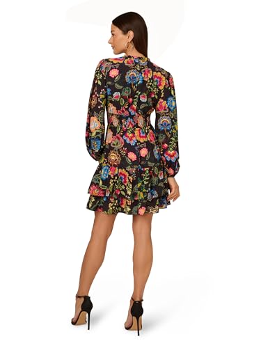 Image of Adrianna Papell Women's Smocked Printed Short Dress