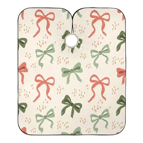 Capa para corte de cabello impermeable Retro Bows profesional para barbería y salón con cierre ajustable de broches para estilismo y peluquería miniatura 2