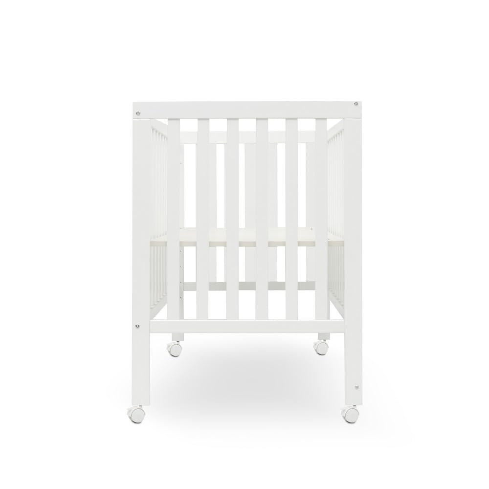 Interbaby Cuna Bebé Colecho Convertible 120x60 Evolutiva Madera (Blanco) | Cuna colecho evolutiva madera, altura regulable, ruedas con freno, convertible en escritorio y sofá