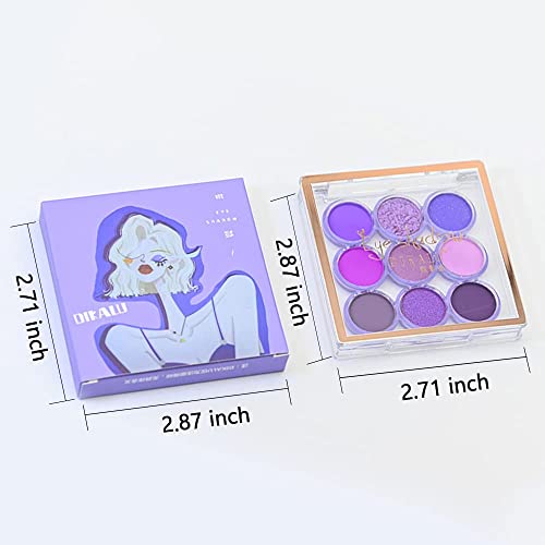 Waterproof 9 Colors Shimmer Matte Eyeshadow Palette.longwearing Highly Pigmented Glitter Powder Palet.matt Pink Shiny Purple Eye Shadow Palet Eye Makeup.paleta De Sombras Moradas #TOP5
