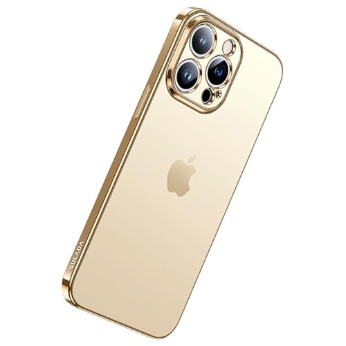 Coque rigide dorée iPhone 15 Pro antichoc idéale pour sécuriser vos photos en voyage