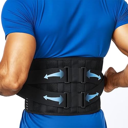 Back Brace for Lower Back Pain Relief, Adjustable Breathable Lumbar Support Belt for Men & Women, Ideal for Work & Everyday Use (Large (39-44.9