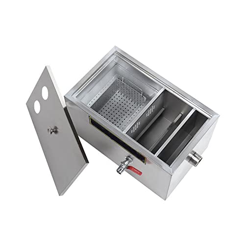 Grease Filter, Commercial Stainless Steel Wastewater Grease Trap for Under Sink, Top Entry Commercial Grease Trap for Restaurant Kitchens, Hote
