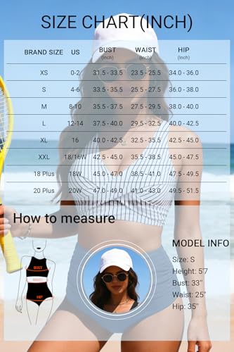 Image of Yonique High Waisted Two Piece Swimsuit-Womens Bikini Set Tummy Control Bathing Suit Modest Full Coverage Bikini 2025