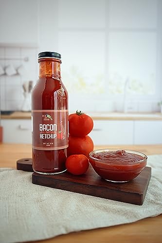 Green Jay Gourmet Bacon Ketchup - All-Natural Tomato Ketchup with Tomato Paste, Real Bacon & Gourmet Spices - Contains No Preservatives, Additives or Corn Syrup - Made in USA - 2 x 15 Ounces