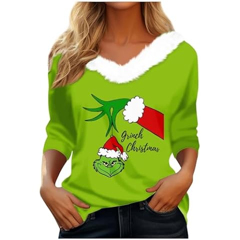 Segaven Costumes for Women Christmas Sweatshirts for Women Womens Oversized Long Sleeve Shirts for Women Women's Long Sleeve Shirts Long Sleeve Blouse Women Hoodies with Zipper Red Cover