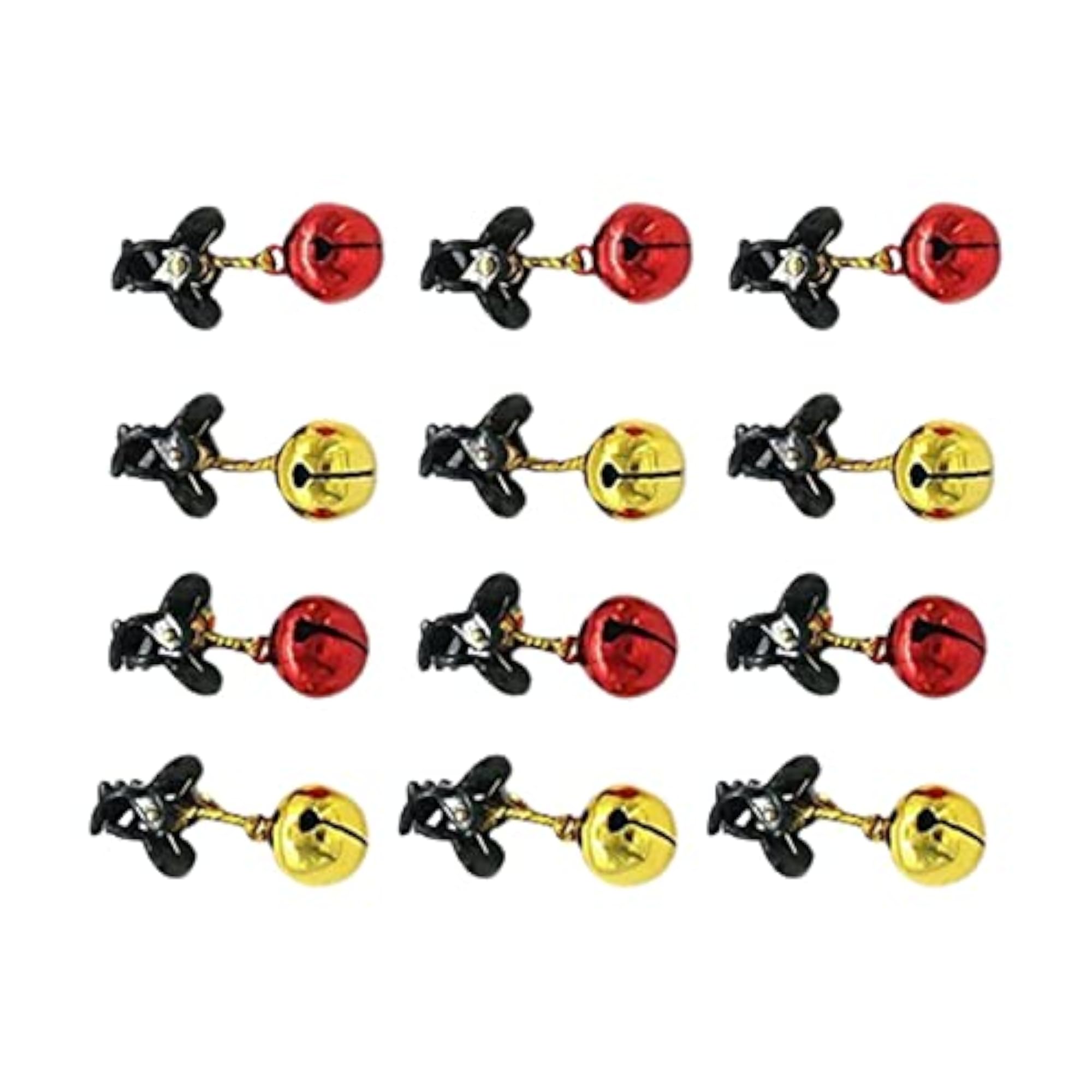 Mustache Ornament Mini Christmas Beard Clip, 12 Bells