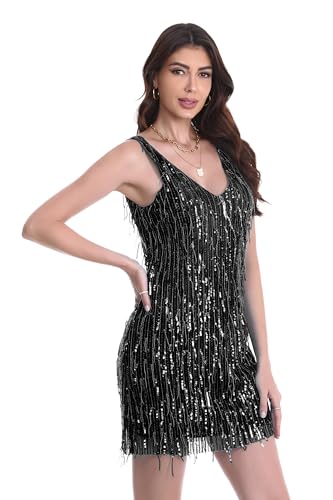 Image of women'Lace Tassels mini Dress Slip Sleeveless Party Club Dress