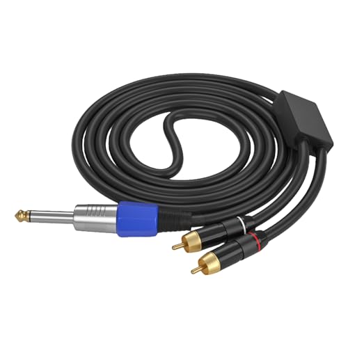 50cm-10m Long 6.35mm Male to Male Cable 1 to 2 Y Splitter Cord for Amplifiers and Mixing Consoles