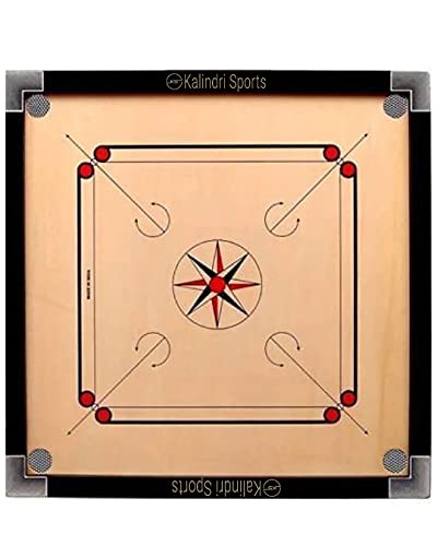 Kalindri Wooden Carrom Board with Coins and Striker (32 ×32 with 1.5 ×1.25 Frame 4 mm Ply)