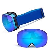 Protección integral: la lente está hecha de material de PC confiable con protección UV400 para protegerlo de los rayos UV. Las gafas de alta calidad reducen el resplandor y los rayos UV, lo que las hace ideales para esquiar, hacer snowboard, motos de nieve y otros deportes de invierno.