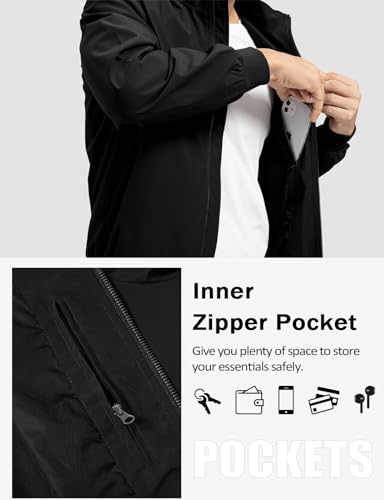 TBMPOY Men's Light Jackets Waterproof Bomber Work Jacket Causal Windbreaker Full Zip Golf Dress Outwear Coats3