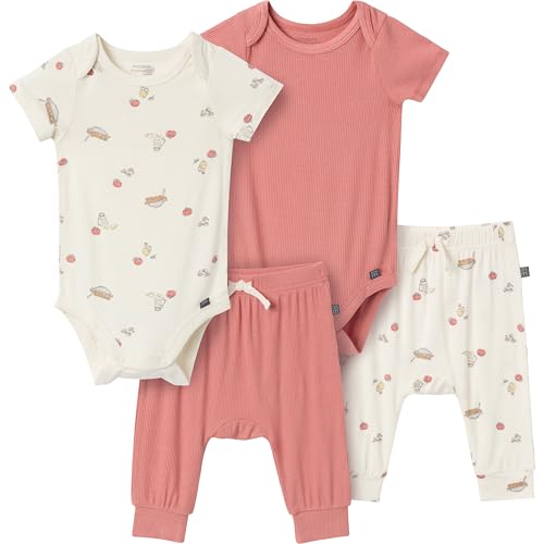 Image of Modern Moments by Gerber Baby Viscose 4-Pack Bodysuit & Pant Set