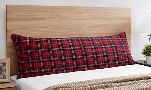 Image of Sweet Jojo Designs Red and Black Woodland Plaid Flannel Body Pillow Case Cover for Rustic Patch Collection (Pillow Not Included)