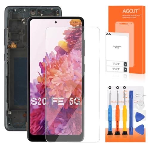 Écran LCD pour Samsung S20 FE AGCUT dalle OLED avec châssis noir pour réparation de smartphone