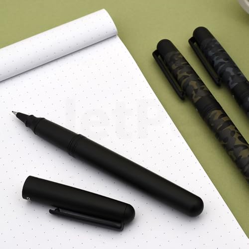 Image of OHTO CR01 Ceramic Rollerball Pen 0.7 mm | Blue Ink Medium Tip Writing Pen | Matte Black Body | Smooth Japanese Roller Pen for Office, Journaling, Study | Made in Japan