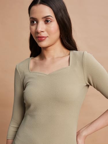 Image of Selvia Western Lycra Plain One Piece Bodycon