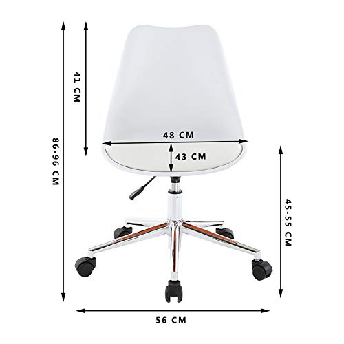 Chaise de bureau pivotante ergonomique réglable pour ordinateur et cuir PU - 7