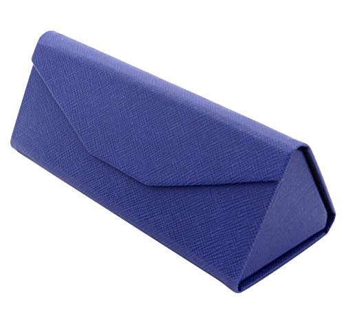 TBOC Funda Plegable Gafas de Sol - Estuche [Azul] Rígido [Triangular] con [Cierre Magnético] y Forro Interior Bolso Mochila Coche Guardar Gafas...