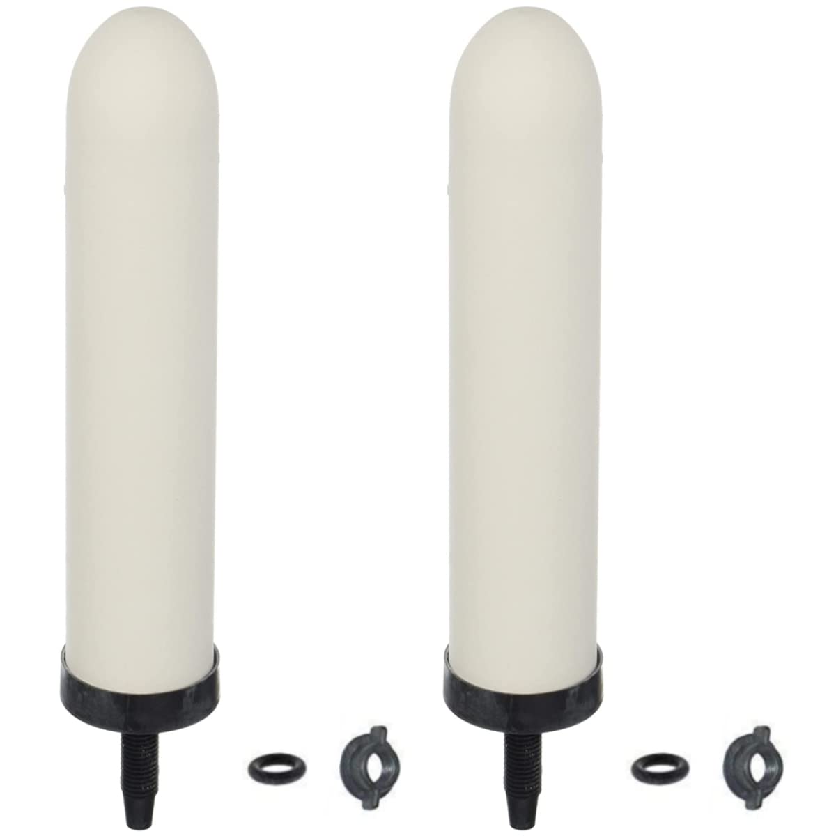 HUINING 2PCS 10-inch Replacement Ceramic Filter Candle with Activated Carbon for Countertop Gravity Water Filter System,Household Water Bucket, Water