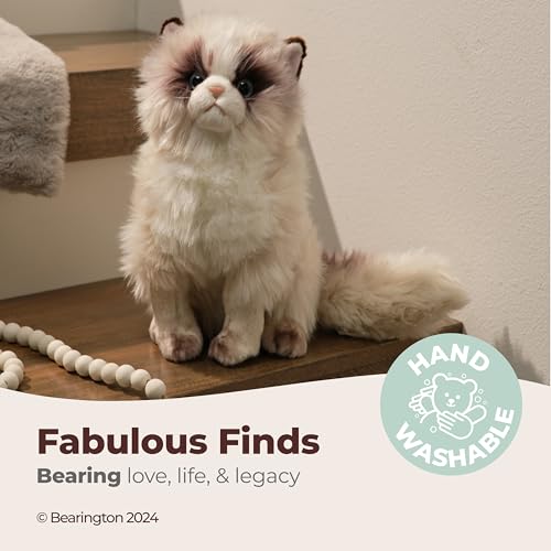 Image of Bearington Collection Tasha Himalayan Realistic Cat Stuffed Animal - 10.5 in Soft Fur - Kitten Plush Toy for Kids